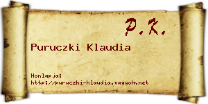Puruczki Klaudia névjegykártya